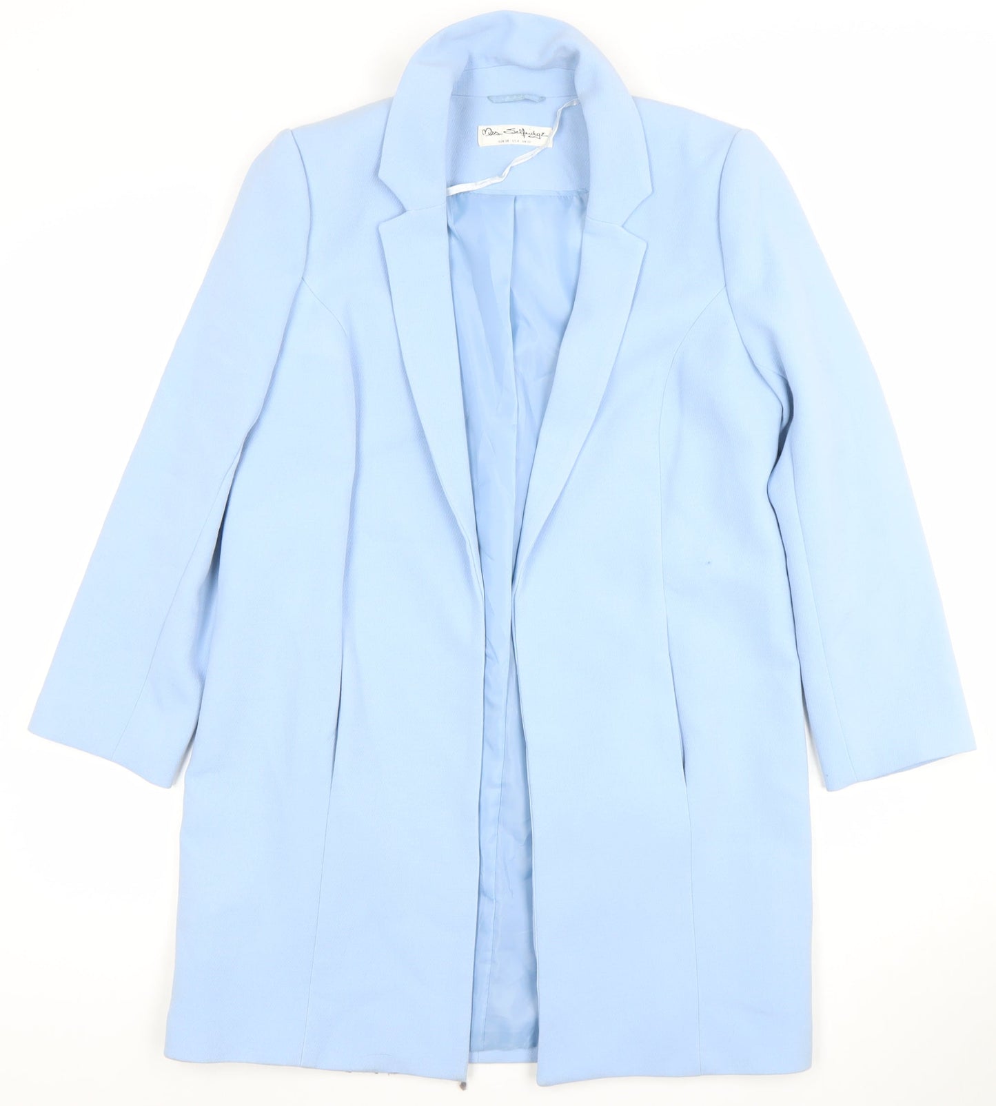 Miss Selfridge Women Blue Size 10 Mid-Length Blazer Jacket