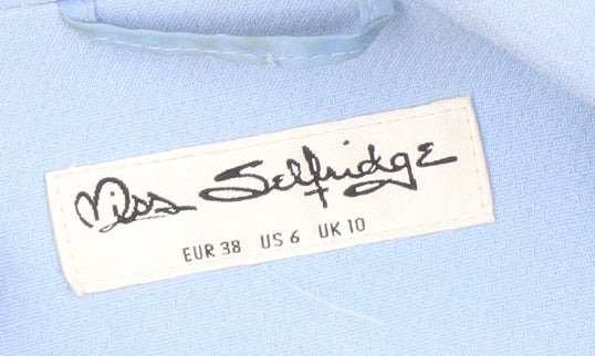 Miss Selfridge Women Blue Size 10 Mid-Length Blazer Jacket