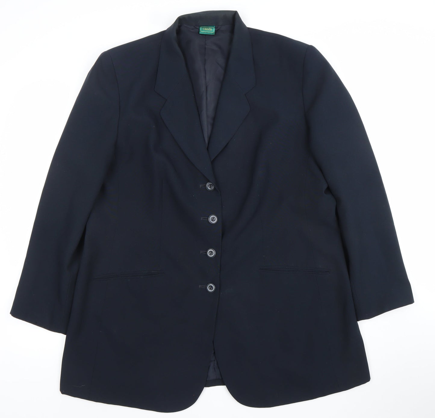 Canda Women Black Size 16 Single-Breasted Suit Jacket