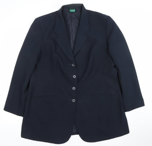 Canda Women Black Size 16 Single-Breasted Suit Jacket