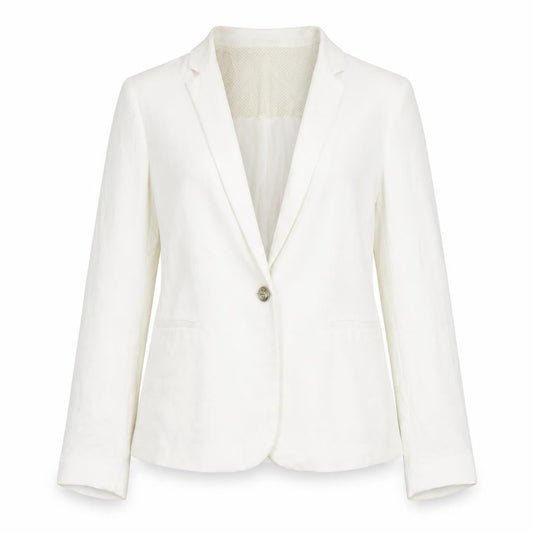 Zara Basic Women Ivory Regular Fit One-Button Blazer Size 10