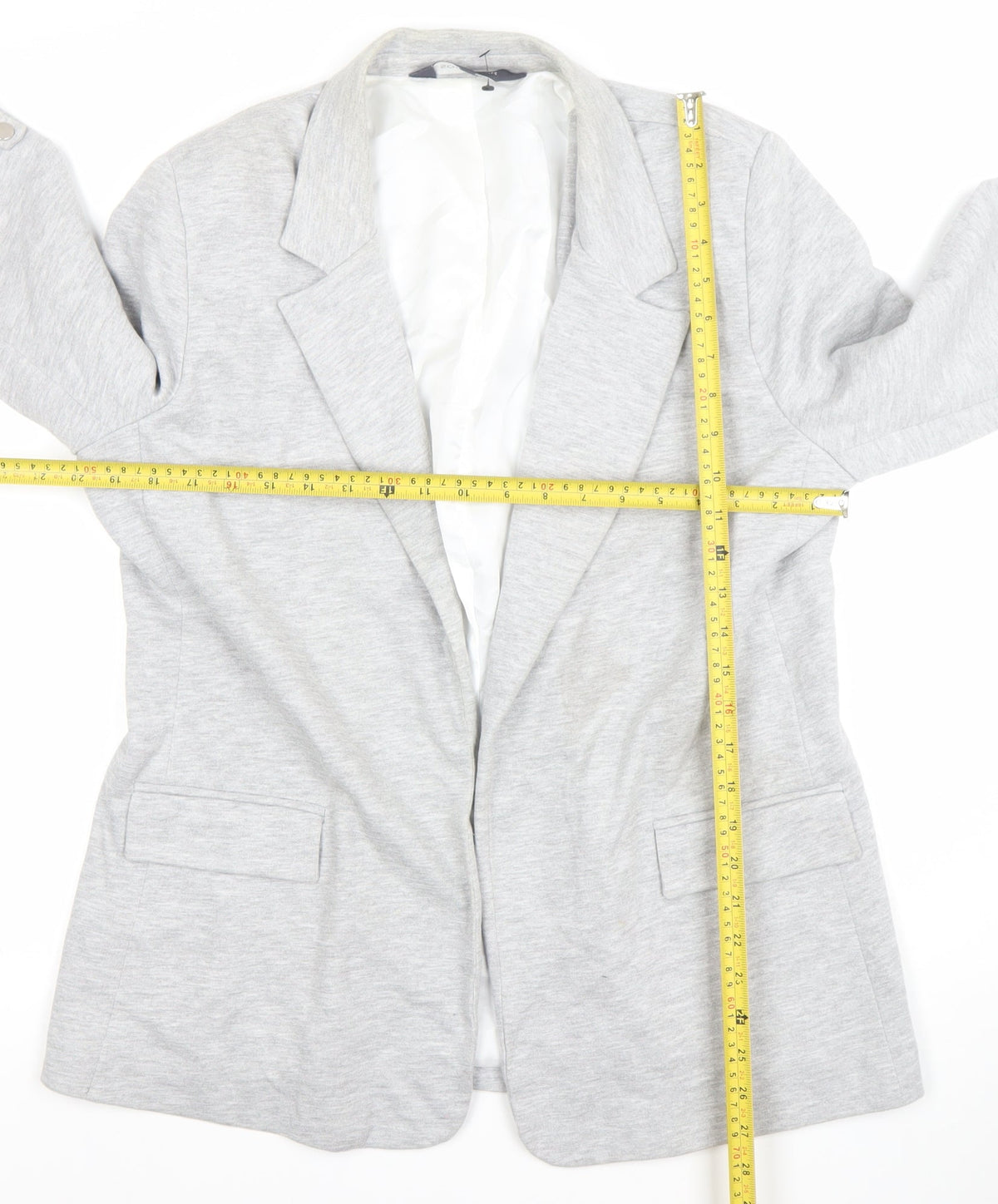 SOSANDAR Womens Grey Size 12 Classic Blazer Jacket