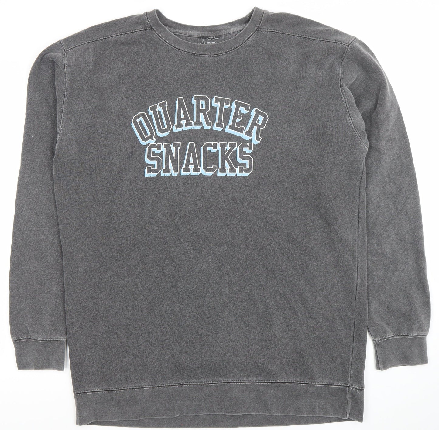 Quartersnacks Mens Grey Crew Neck Pullover Sweatshirt Size L