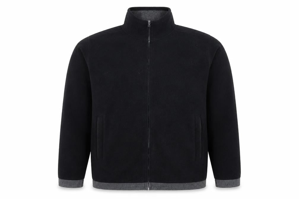 DX Active Men's Black Fleece Full Zip Jacket Size L Regular Fit