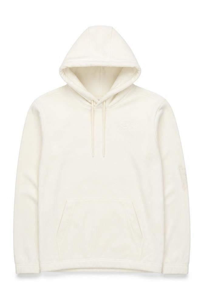 H&M Men’s Ivory Fleece Pullover Hoodie XS Relaxed Fit
