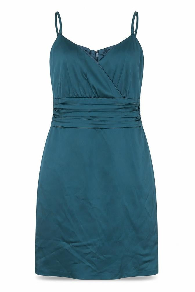 Ivywear Women Blue Satin Bodycon Knee Length Dress Size 12