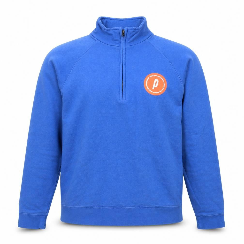 Fruit of the Loom Men's Blue 1/4 Zip Sweatshirt M Regular Fit