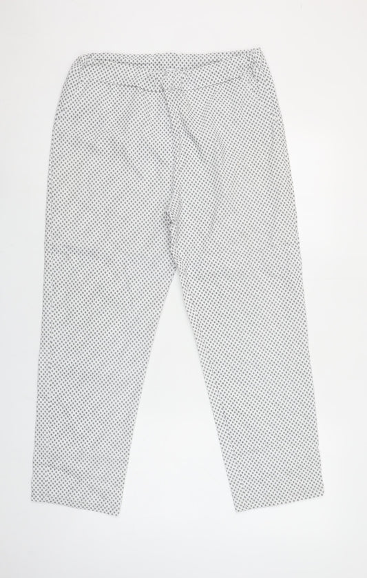 Deck by Decollage Women’s White Patterned Trousers XXL Viscose Blend