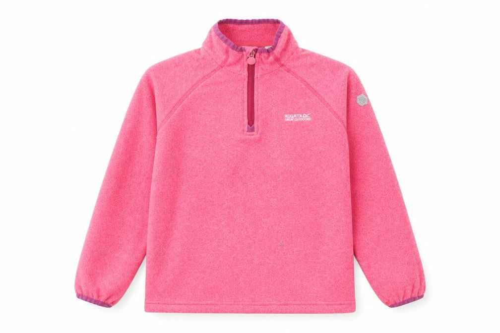 Regatta Girls Pink Fleece 1/2 Zip Sweatshirt 9-10 Years Outdoor Pullover