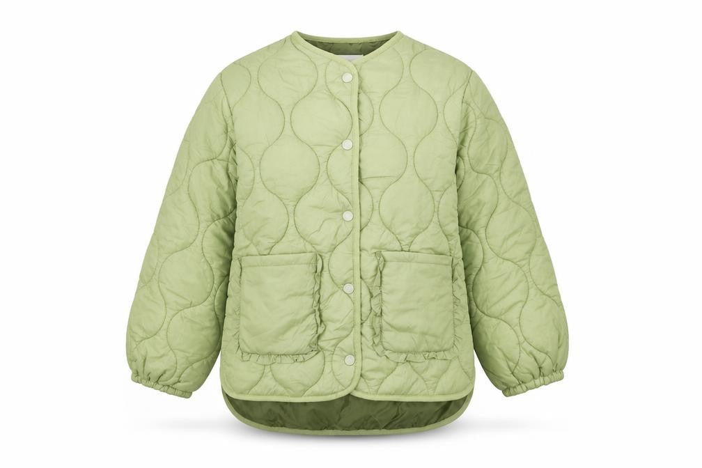 Leigh Tucker Willow Girls Green Quilted Ruffle Jacket 8-9 Years