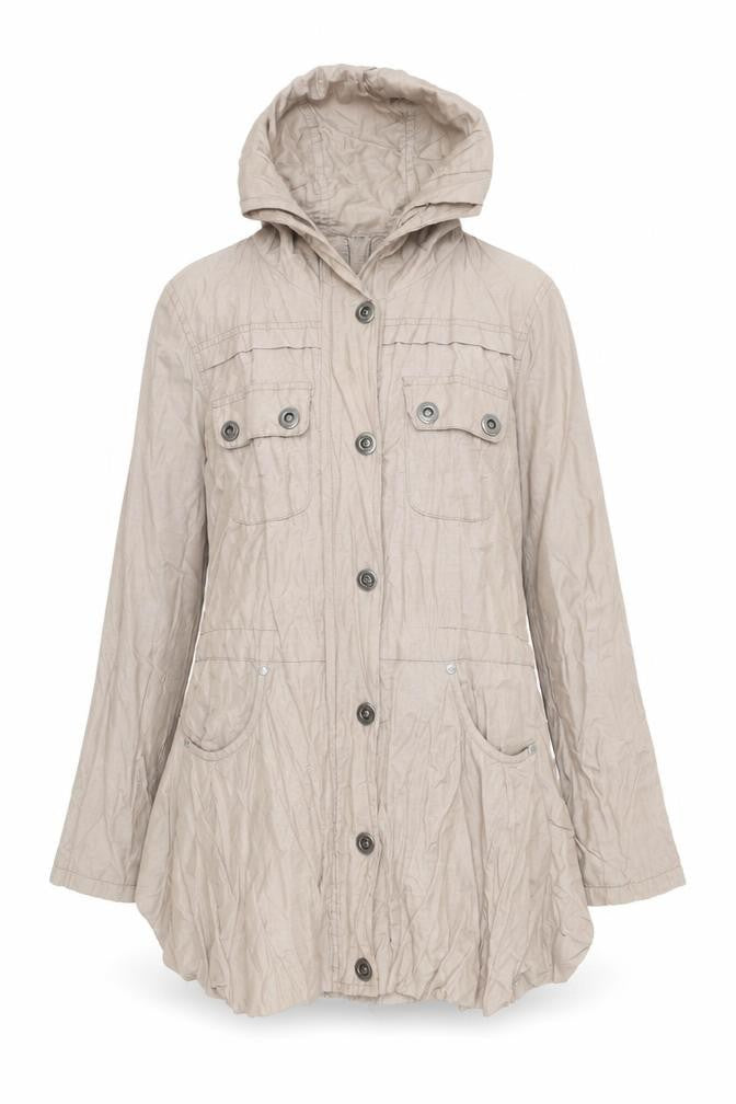 New Look Women’s Beige Hooded Parka Jacket Size 10 Cotton Blend