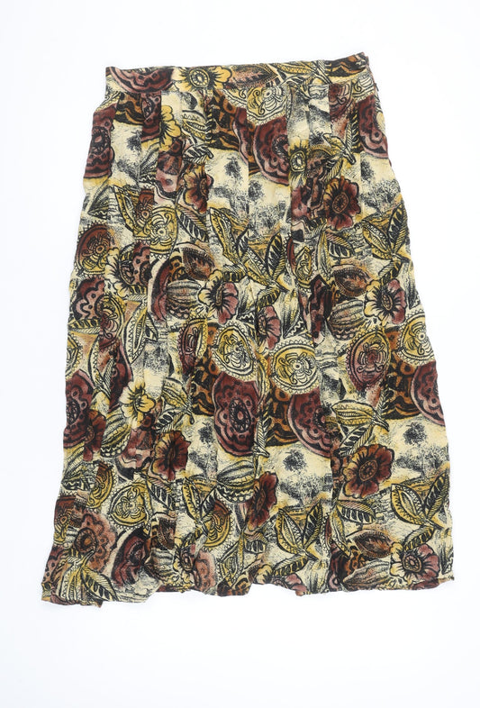 Windsmoor Women’s Multicoloured Floral Midi A-Line Skirt Size 14