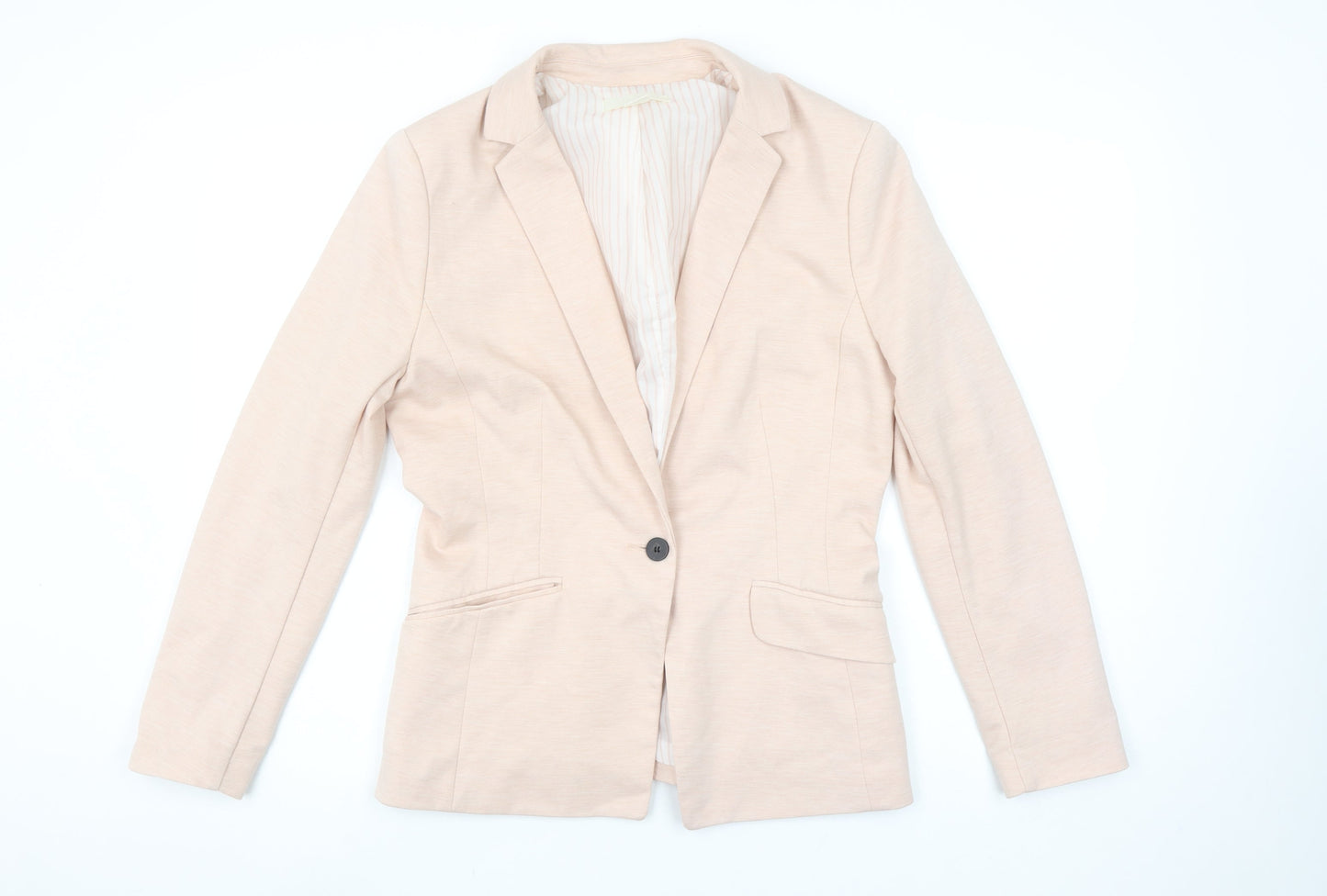 H&M Women’s Beige Single Breasted Blazer Size 12 Tailored Jacket