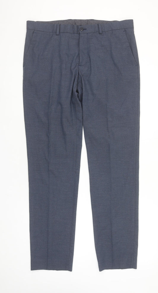 Zara Man Slim Fit Blue Dress Pants Men's M Casual Workwear Trousers