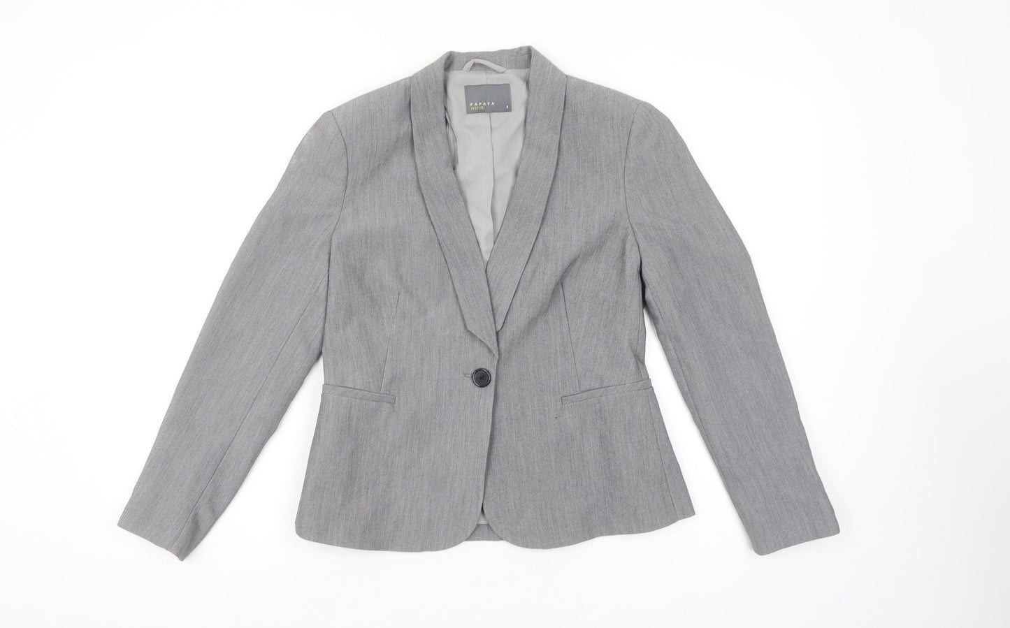 Papaya Petite Grey Tailored Blazer Women’s Size 8 Single-Breasted Jacket