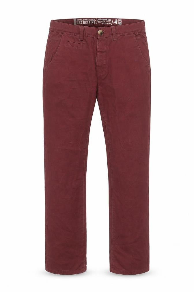 Red Herring Men's Red Straight Regular Fit Jeans 34L 34W
