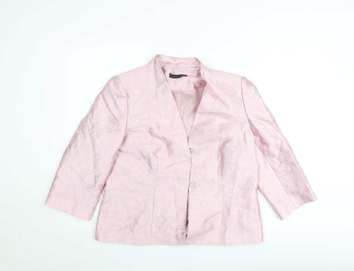 Arggido Women's Pink Single-Breasted Tailored Blazer Size 18