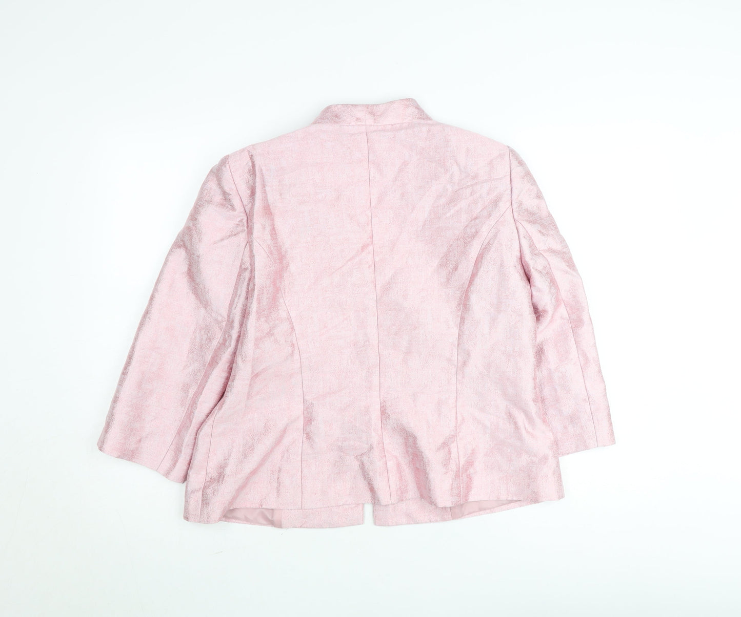 Arggido Women's Pink Single-Breasted Tailored Blazer Size 18