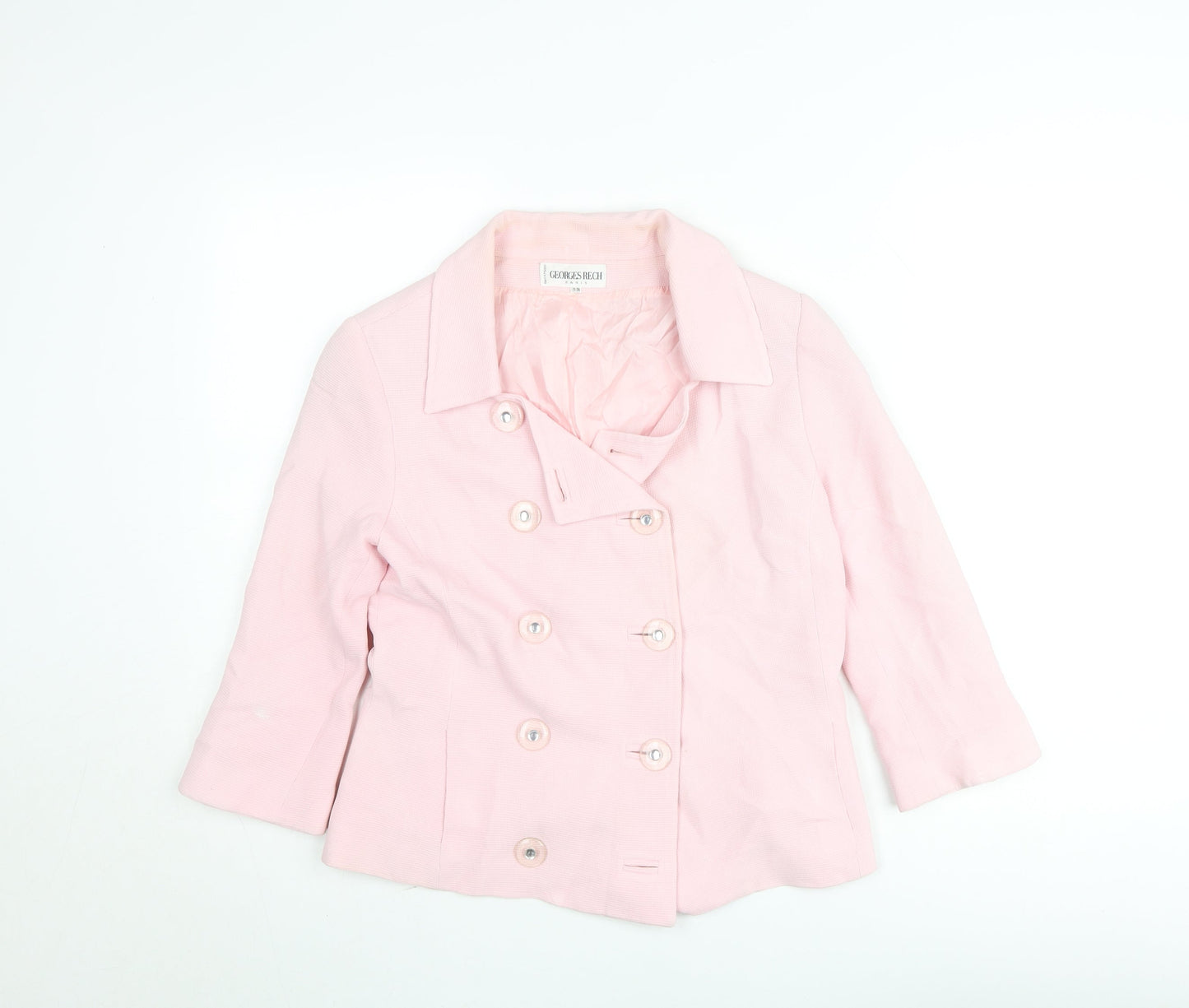 Georges Rech Women Pink Double-Breasted Blazer Size 10