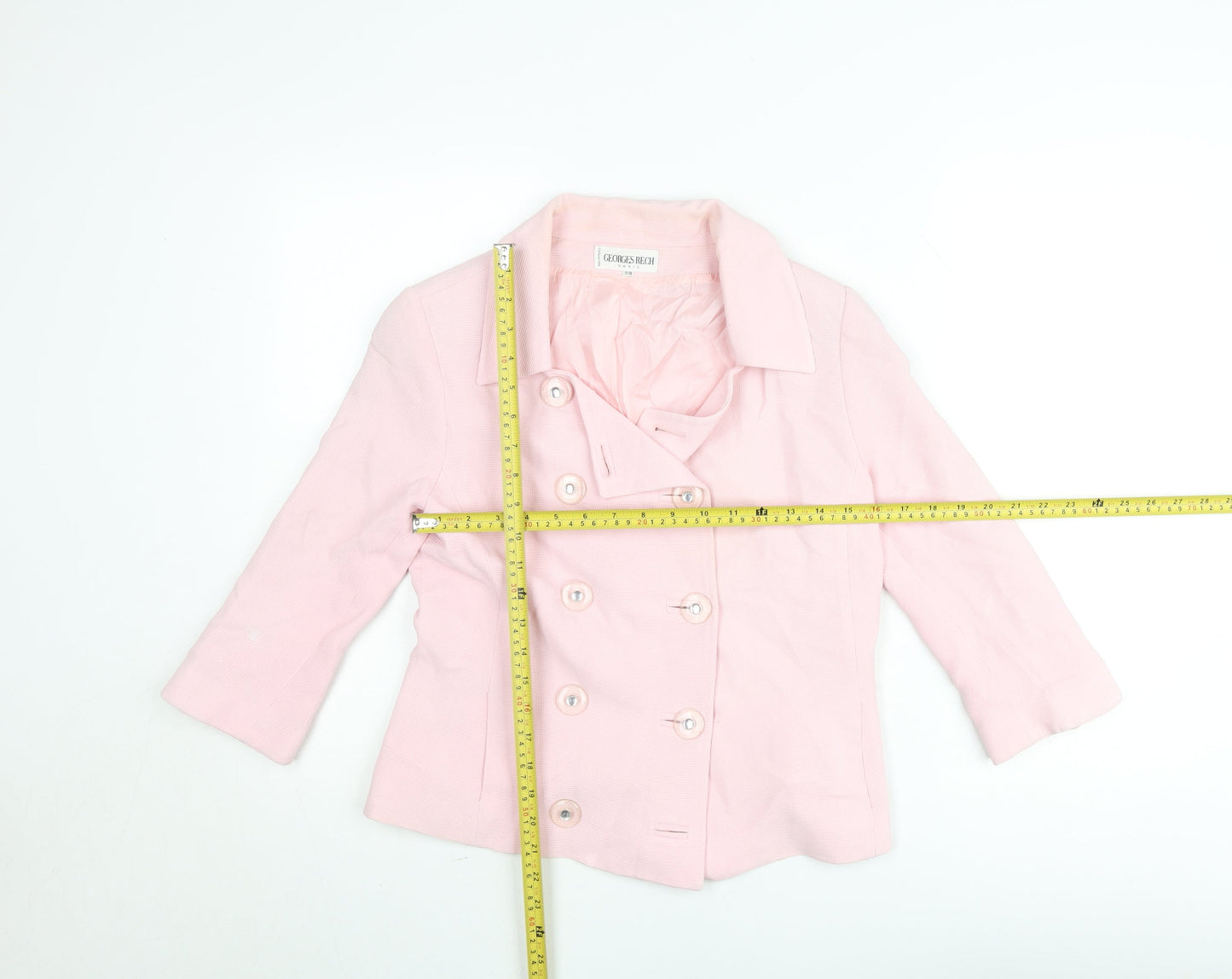 Georges Rech Women Pink Double-Breasted Blazer Size 10