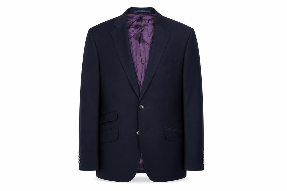 REDA Men's Blue 38R Wool Single-Breasted Blazer Jacket