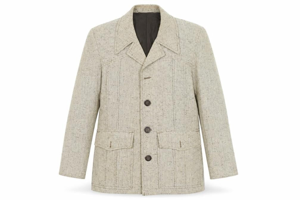 Aldon Womens Beige Wool Blend Tweed Single Breasted Blazer Jacket XL