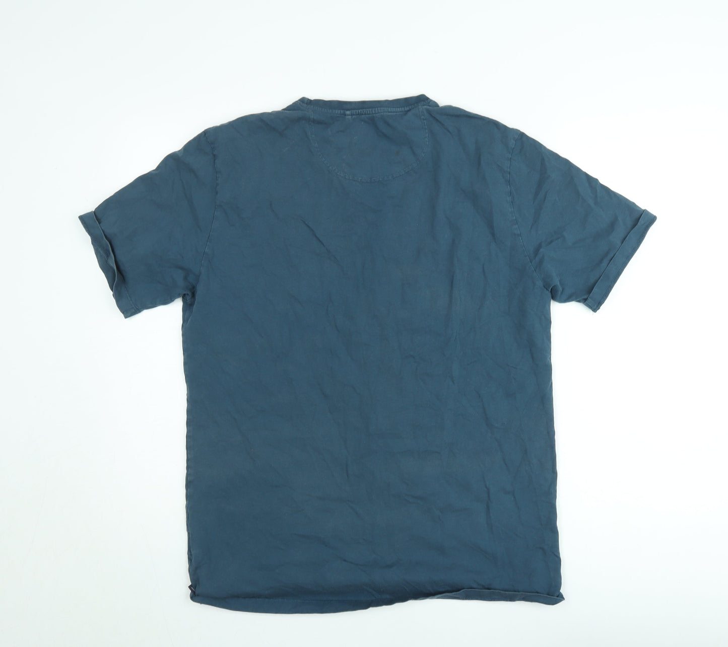 Diesel Men's Blue Logo Graphic Crew Neck Cotton T-Shirt Size L