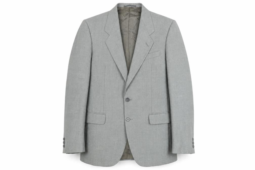 Jaeger Men's Grey Wool Single-Breasted Blazer 48R Classic Fit Jacket