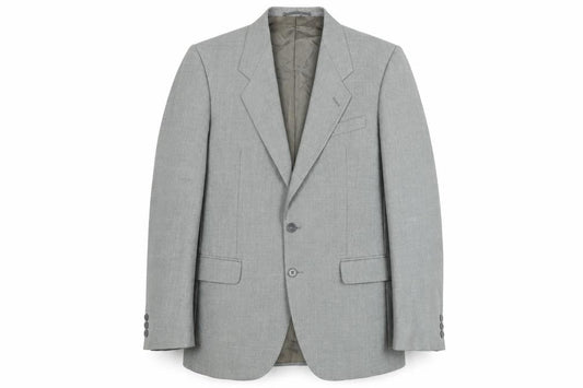 Jaeger Men's Grey Wool Single-Breasted Blazer 48R Classic Fit Jacket