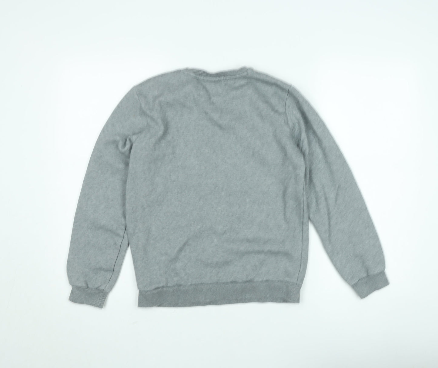 Puma Boys Grey Logo Fleece Sweatshirt 13-14 Years Pullover Crew Neck