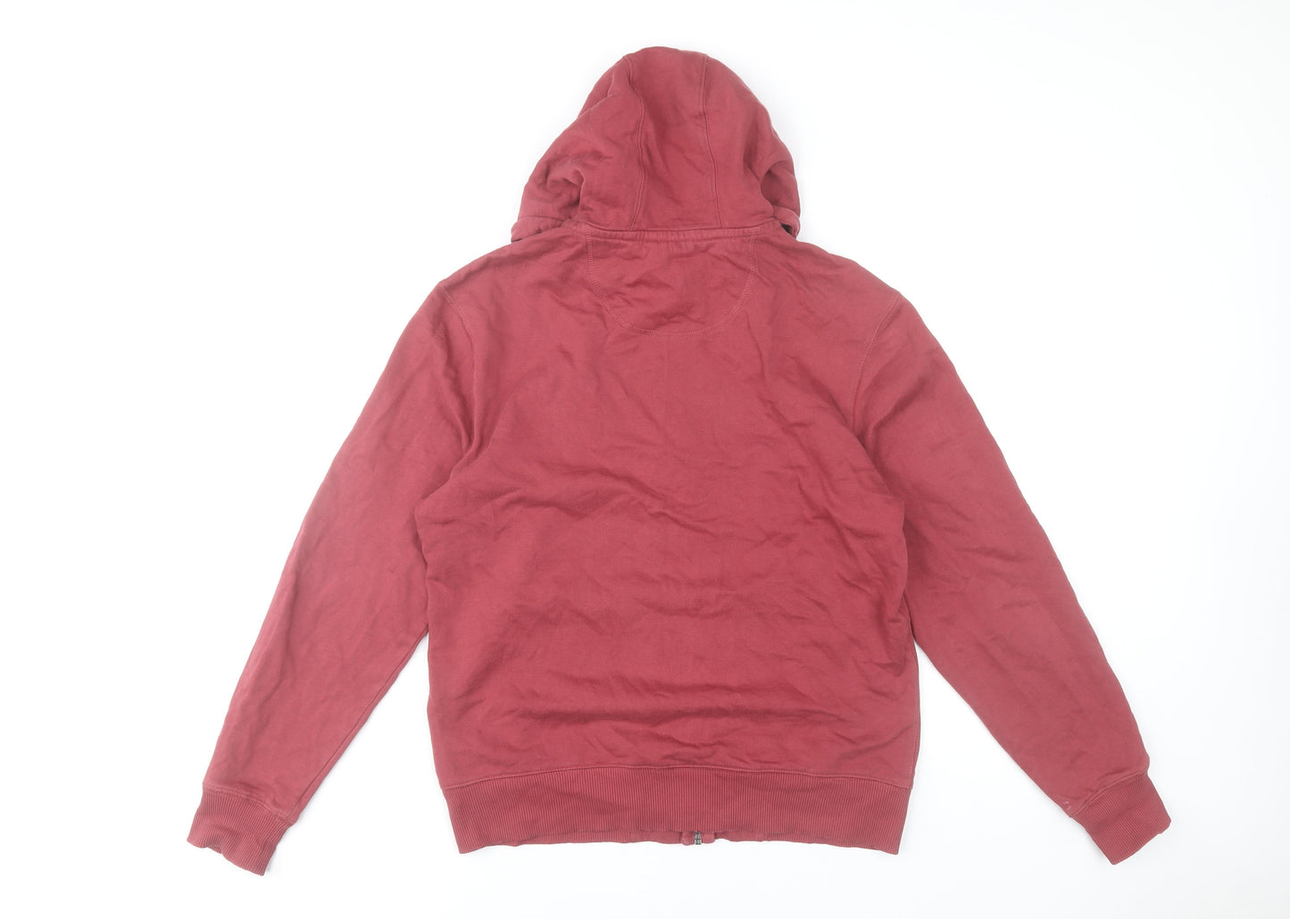 Marks and Spencer Men's Red Full Zip Hoodie Size M Cotton