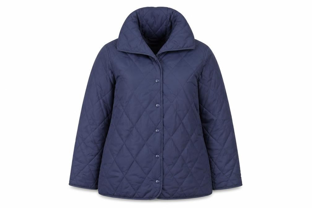 Bonmarché Womens Blue Quilted Hooded Mid-Length Jacket Size 12