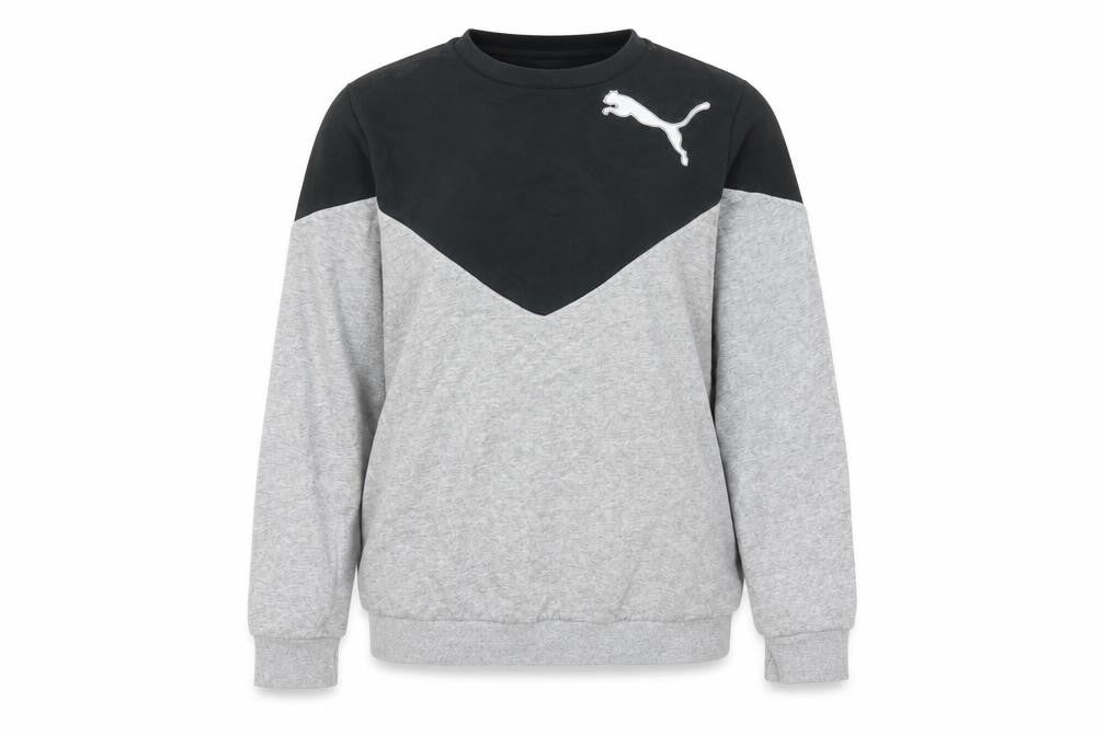 Puma Womens Grey & Black Pullover Sweatshirt Size 10 Cotton Blend