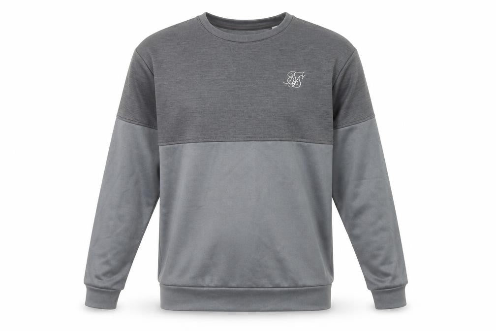 SikSilk Men's Grey Pullover Sweatshirt Size S Regular Fit