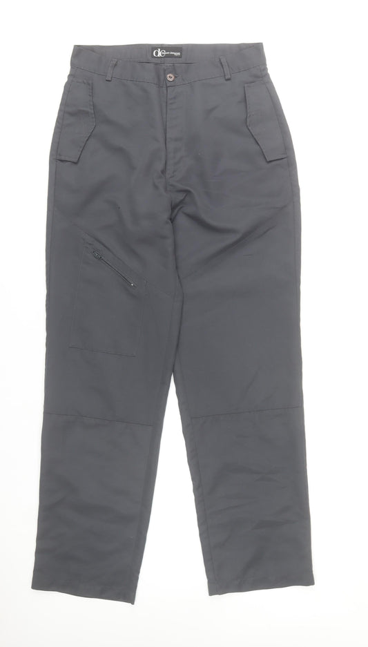 Daniel Christian Men's Black Cargo Trousers 30R Polyester Workwear