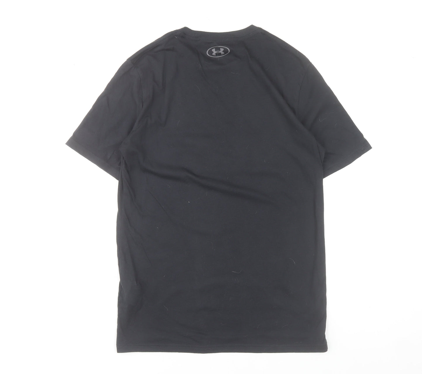 Under Armour Men's Black Loose Fit Cotton Blend Crew Neck T-Shirt Size S