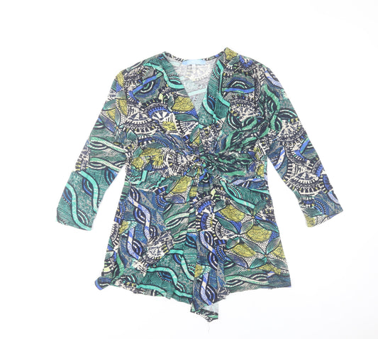 Aphorism Women's Multicoloured Wrap Blouse Size 12 Viscose Top