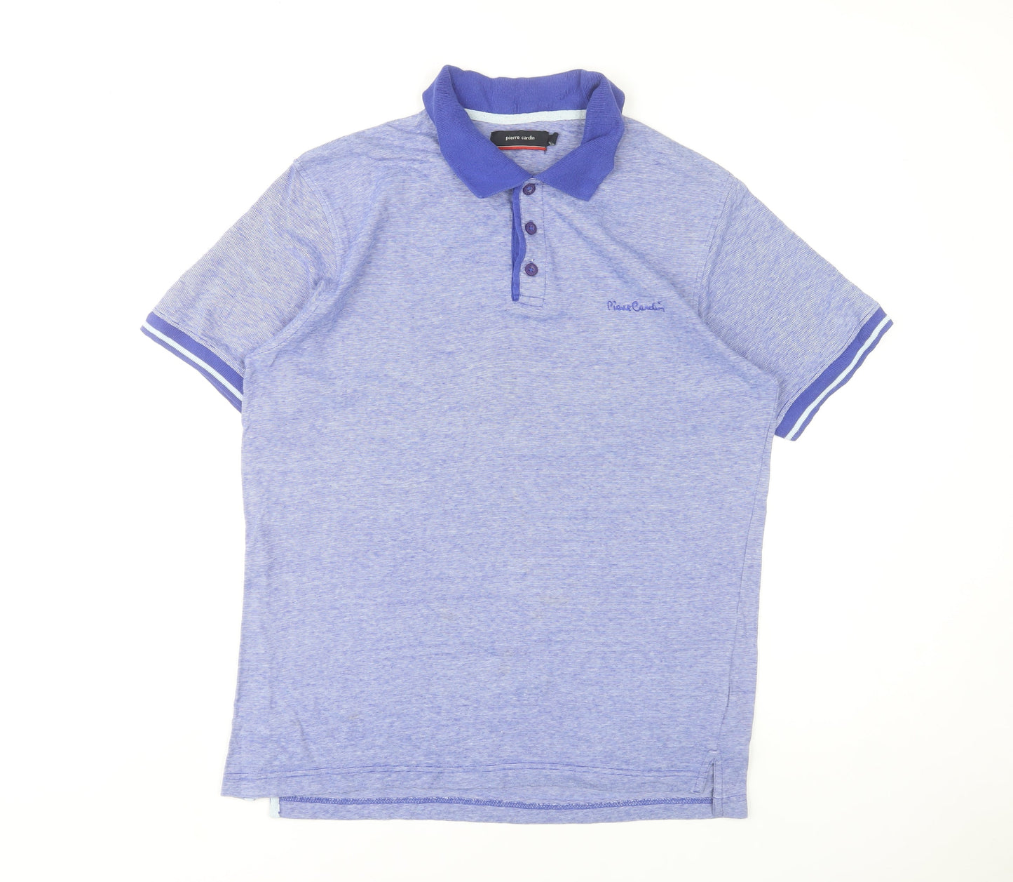 Pierre Cardin Men's Blue Cotton Short Sleeve Polo Shirt Size L