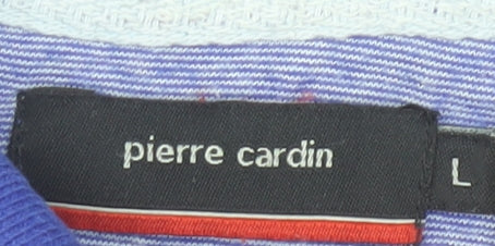 Pierre Cardin Men's Blue Cotton Short Sleeve Polo Shirt Size L