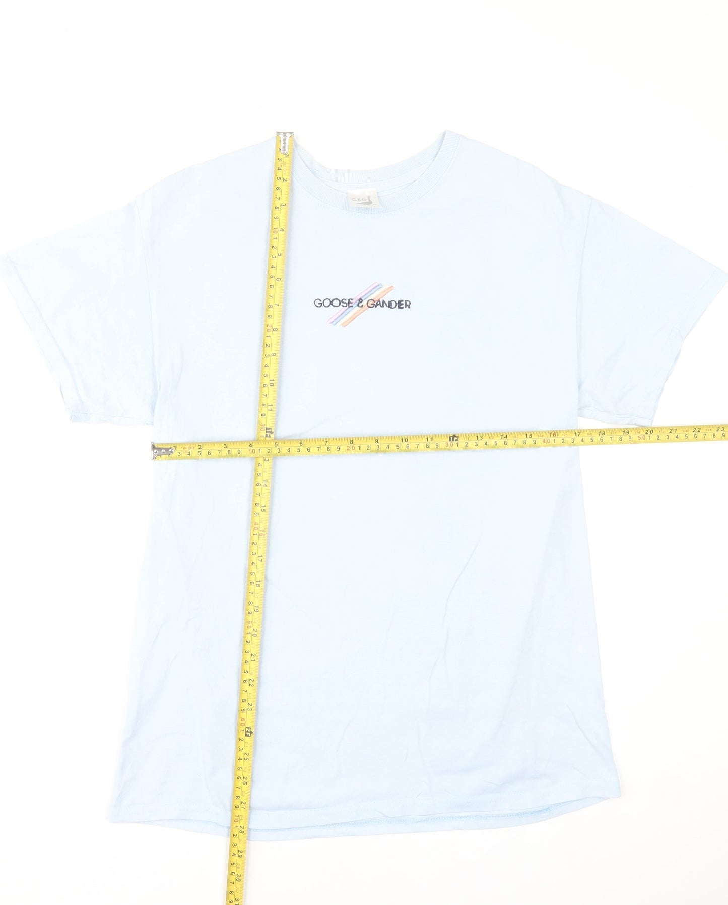 Goose & Gander Women Blue Basic Cotton Crew Neck T-Shirt M