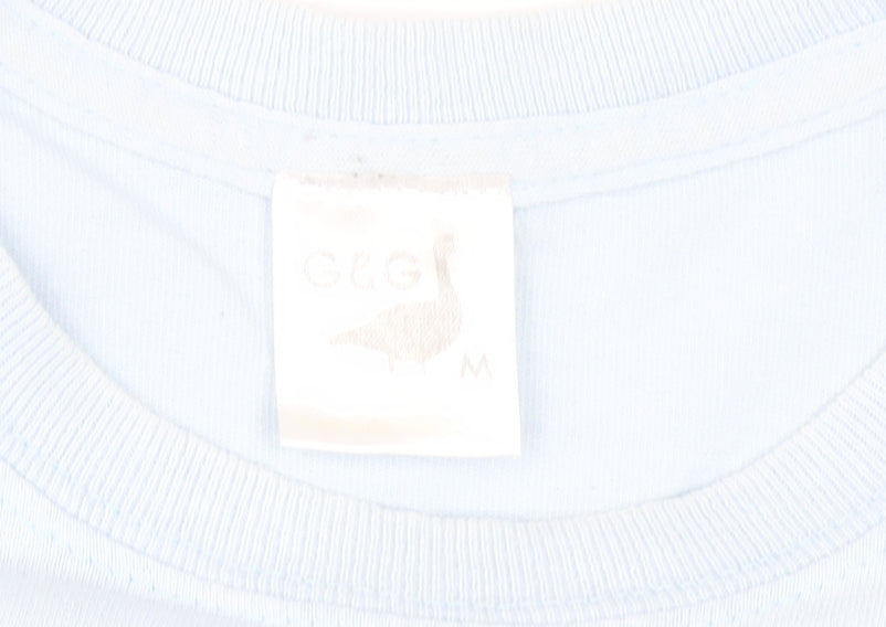 Goose & Gander Women Blue Basic Cotton Crew Neck T-Shirt M