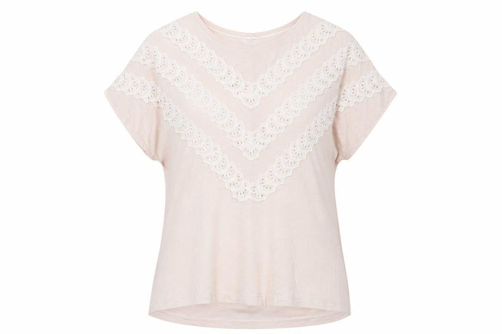 Wrap London Women’s Beige Cotton Modal Crochet Button Tunic Blouse UK 12