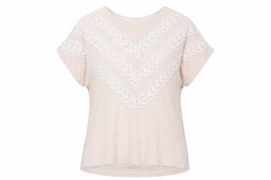 Wrap London Women’s Beige Cotton Modal Crochet Button Tunic Blouse UK 12