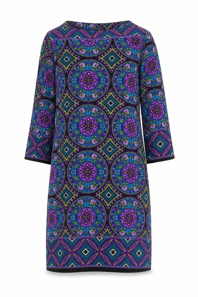 Wallis Petite Women’s Multicoloured Geometric Jersey Shift Dress Size 8