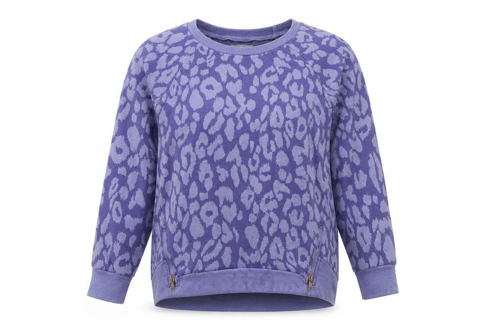 A Postcard From Brighton Women's Blue Leopard Knit Jumper Size S