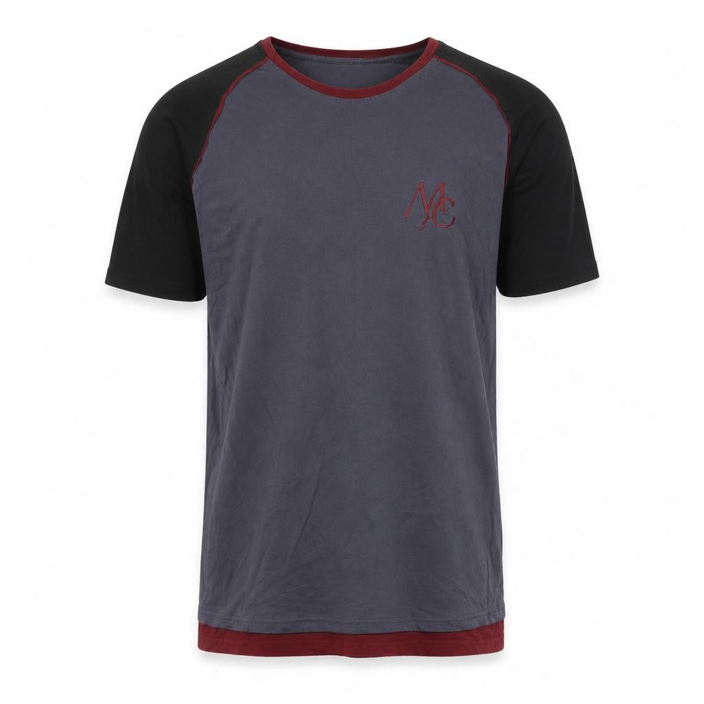 Masters of Ceremony Men's Grey Crew Neck Colourblock T-Shirt M