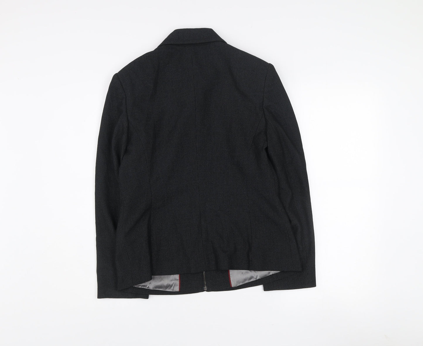 Next Women's Black Zip-Up Collared Blazer Jacket Size 12