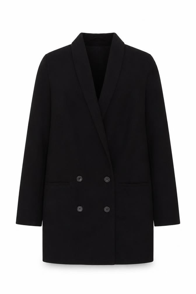 Monki Women's Black XS Double-Breasted Blazer Tailored Jacket
