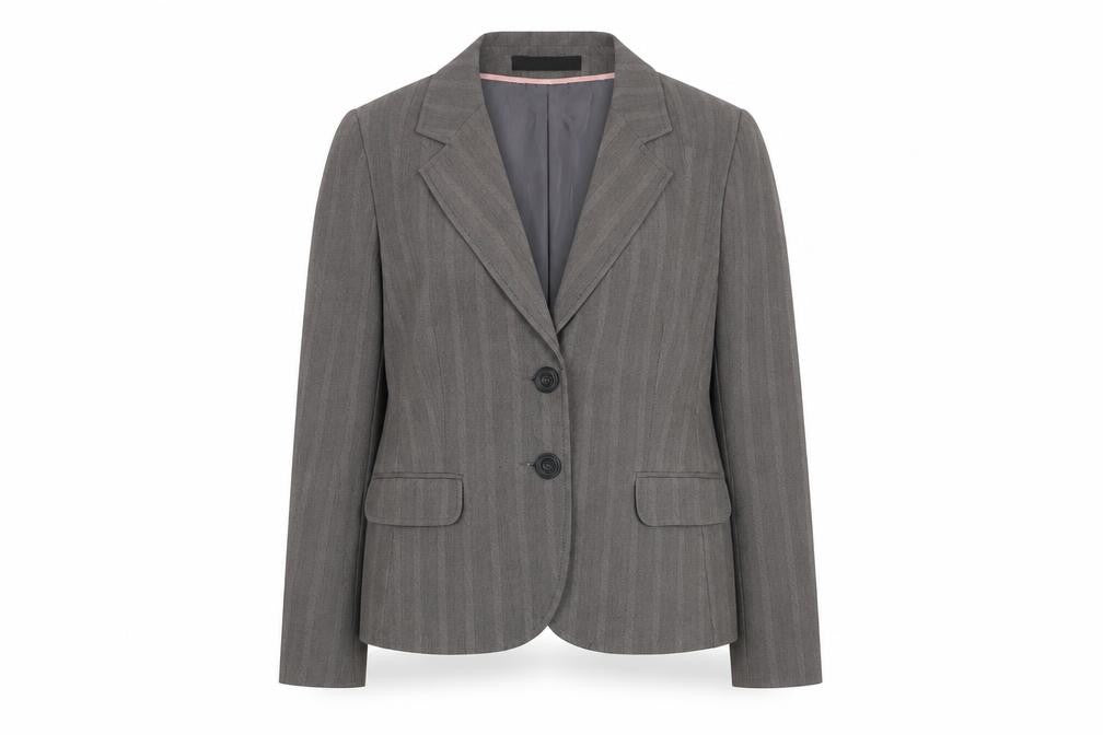 e-vie Women’s Grey Pinstripe Single-Breasted Blazer Size 18