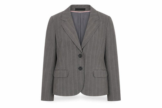 e-vie Women’s Grey Pinstripe Single-Breasted Blazer Size 18